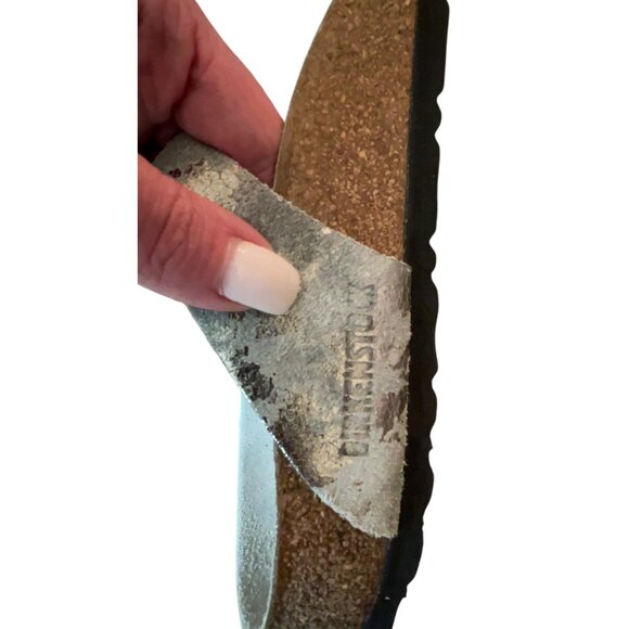 Women's Birkenstock Gizeh Metallic Silver Size EU 39 US 8-8.5 - Picture 5 of 12